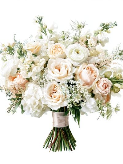 Blush White Floral Bouquet Print. poster