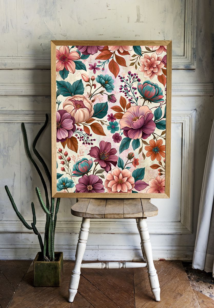Vintage Floral Garden Poster. room preview
