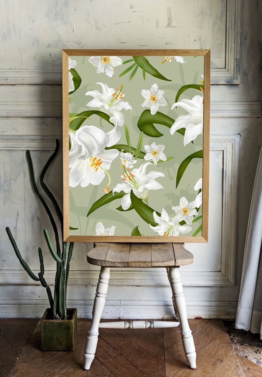 Illustration drawing of Lily flowers. — room view 1