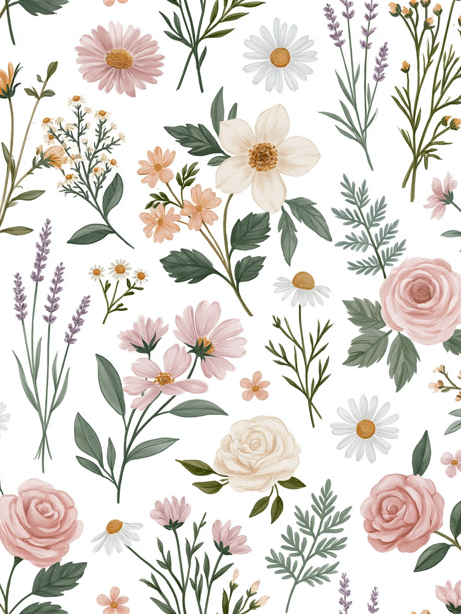 Pastel Wildflower Botanical Poster. poster — botanical art