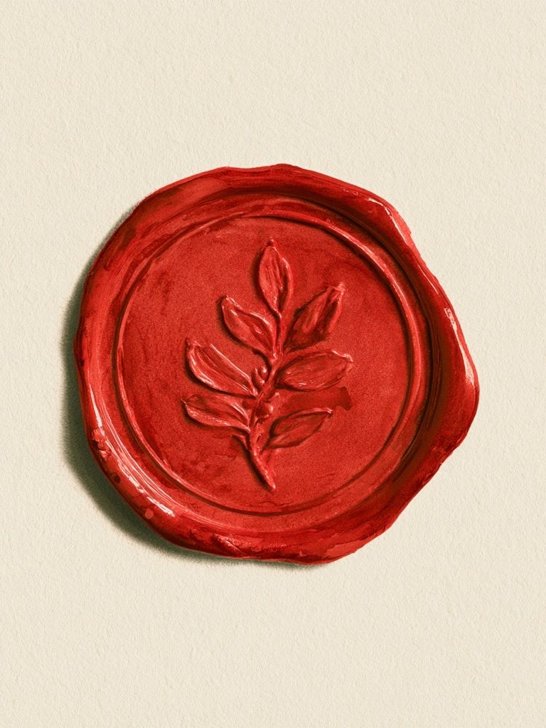 Red Wax Seal Botanical Print. poster detail
