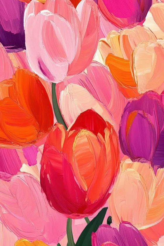 Vibrant Tulip Bouquet Illustration Poster. poster detail