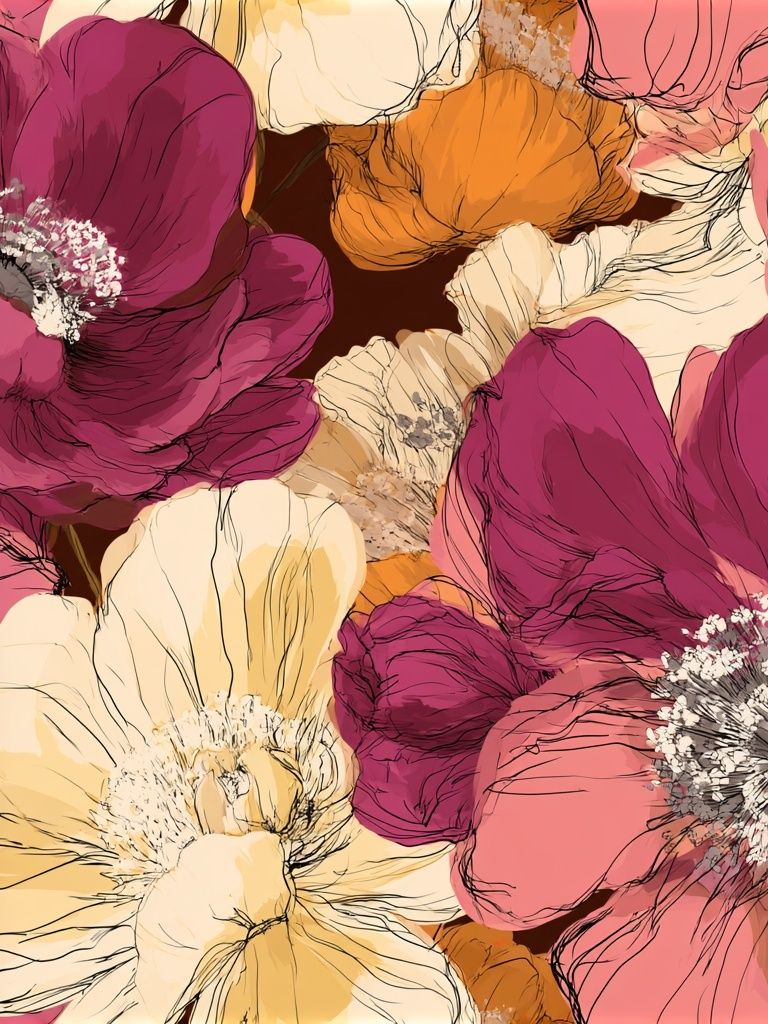 Floral Bloom Illustration Poster. poster detail