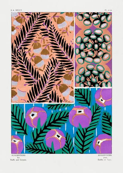 Vintage floral patterns, Art Nouveau. poster print
