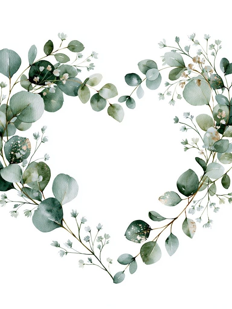 Eucalyptus Heart Botanical Print. poster detail