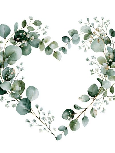 Eucalyptus Heart Botanical Print.