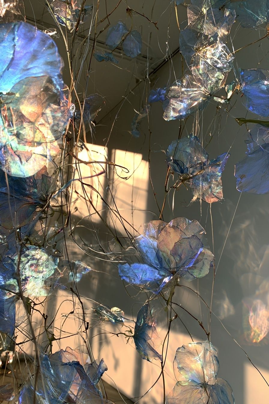 Iridescent Floral Installation Poster. poster — botanical art