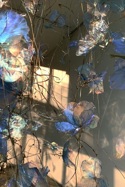 Iridescent Floral Installation Poster.