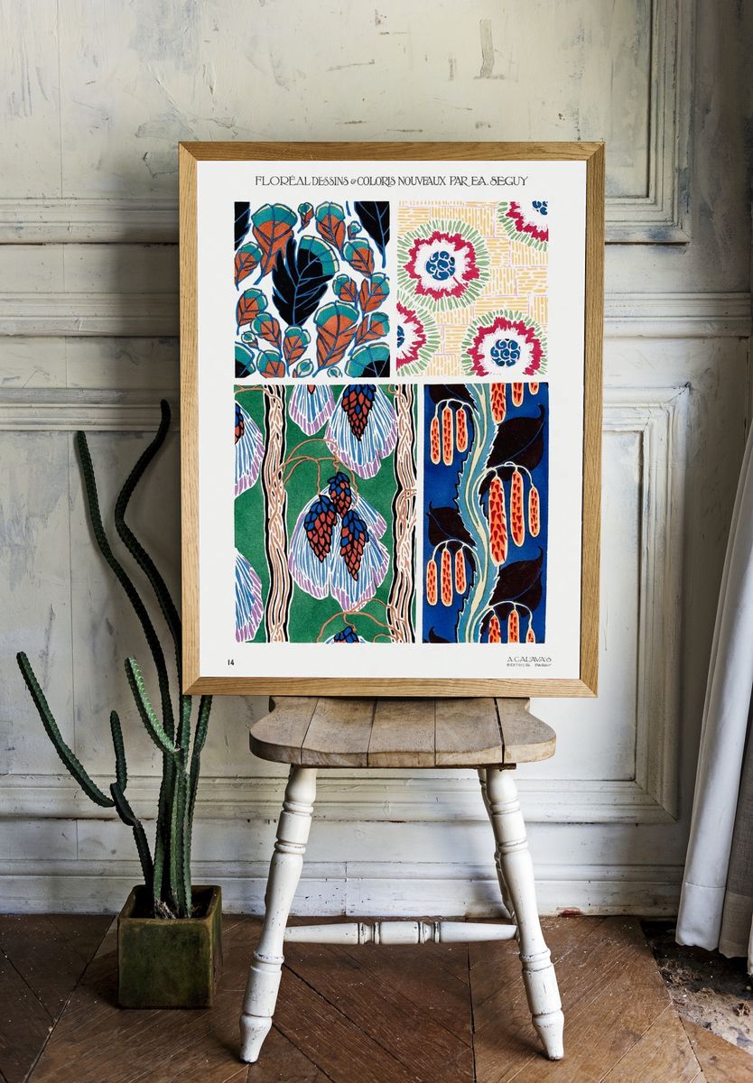 Colorful floral design, art nouveau. — room view 1