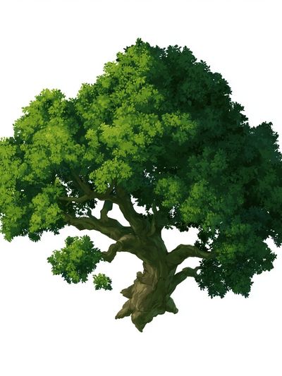 Lush Green Tree Illustration Poster. poster