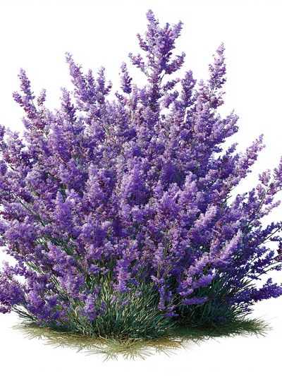 Purple Lavender Bush Botanical Print. poster