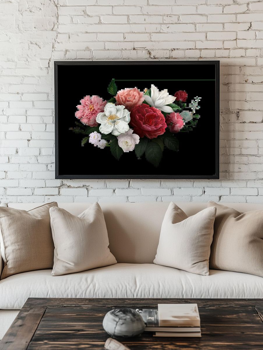 Beautiful hand drawn various roses room preview