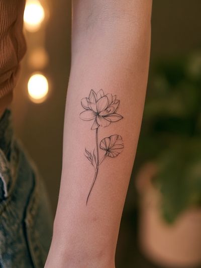 Lotus Tattoo Photography Print. poster