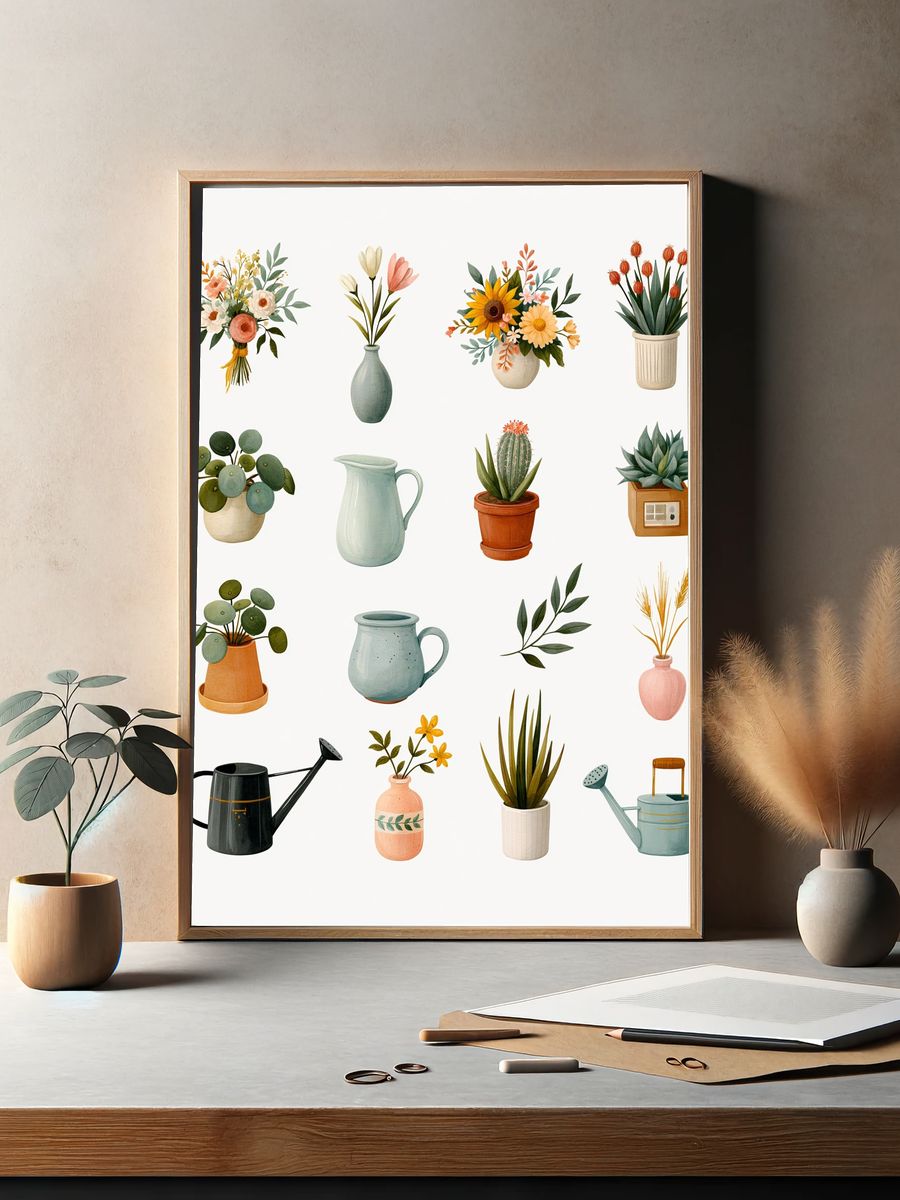 Botanical Still Life Illustration Poster. — room view 2