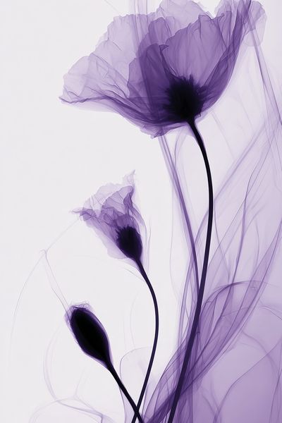 Purple Floral Abstract Print. poster print