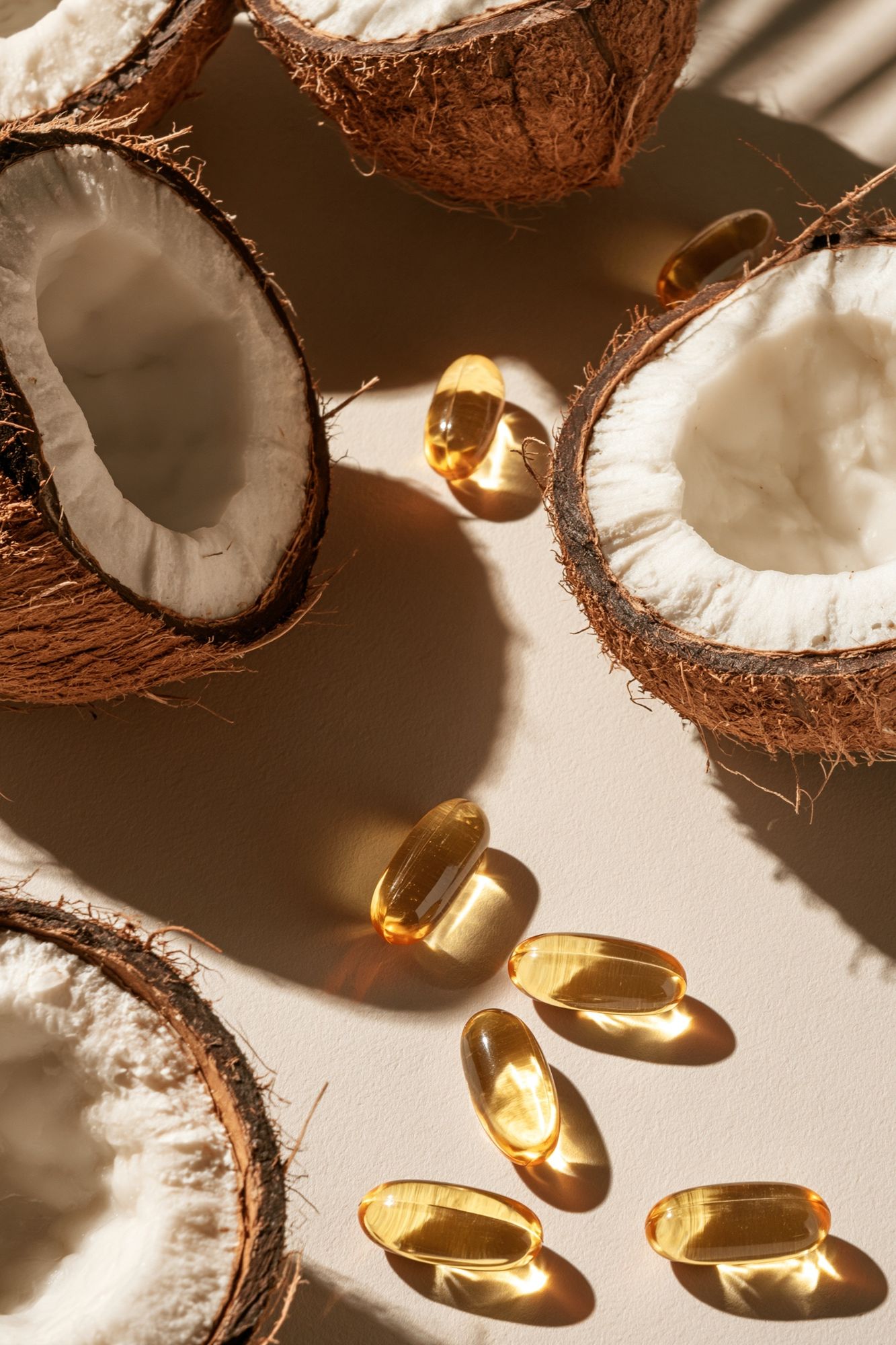 Coconut and Golden Capsules Poster. poster detail