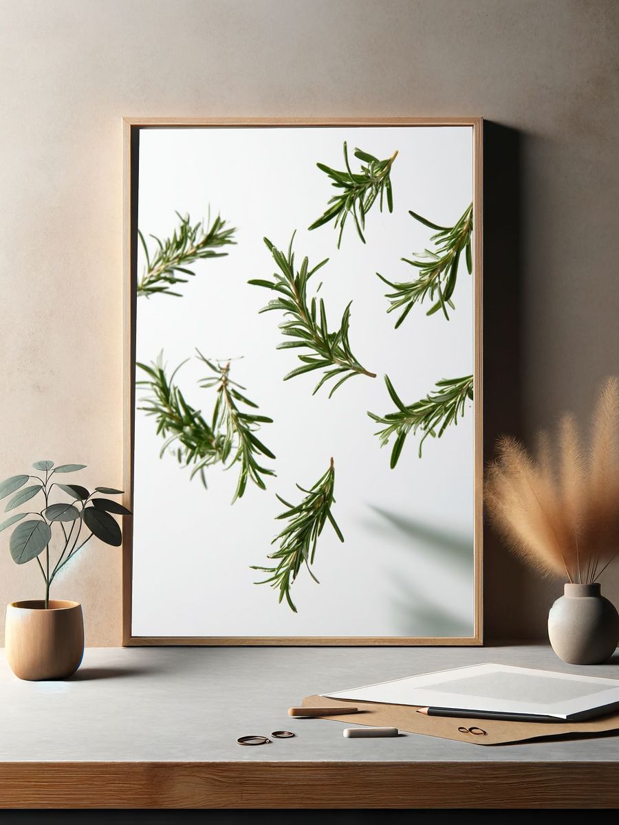 Rosemary Sprigs Botanical Print. — room view 2