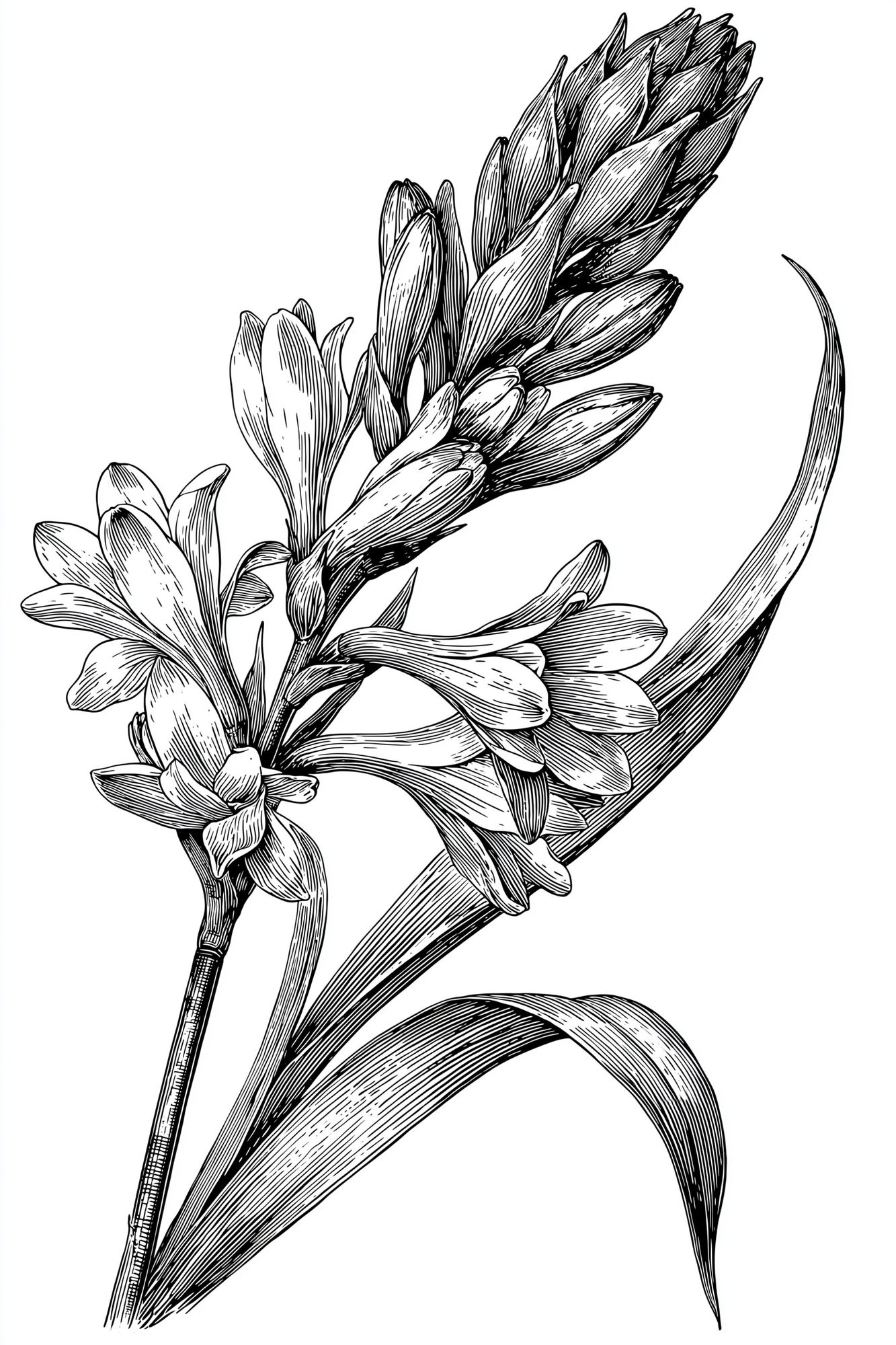 Botanical Flower Line Art Poster. poster — botanical art