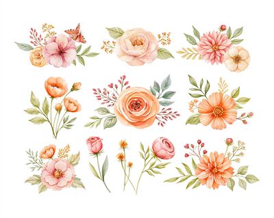 Watercolor Floral Bouquet Poster. poster