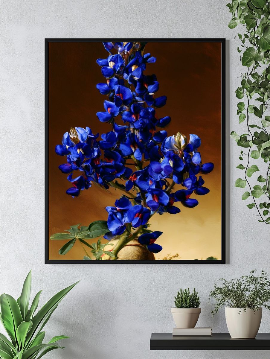 Blue Lupine Botanical Print. — room view 4