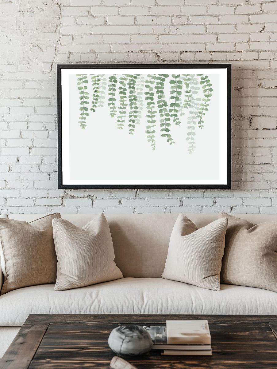Illustration hanging plant isolated white room preview