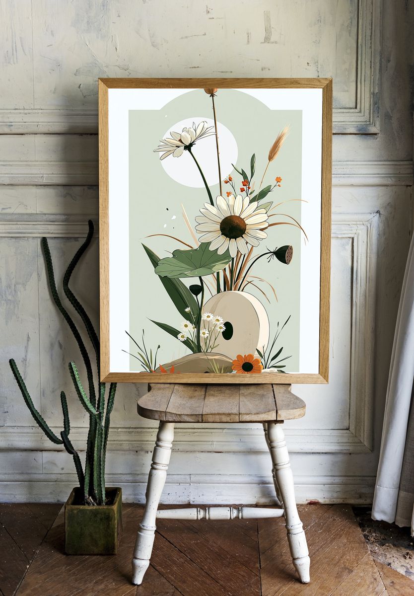 Botanical Still Life Illustration Poster. — room view 1