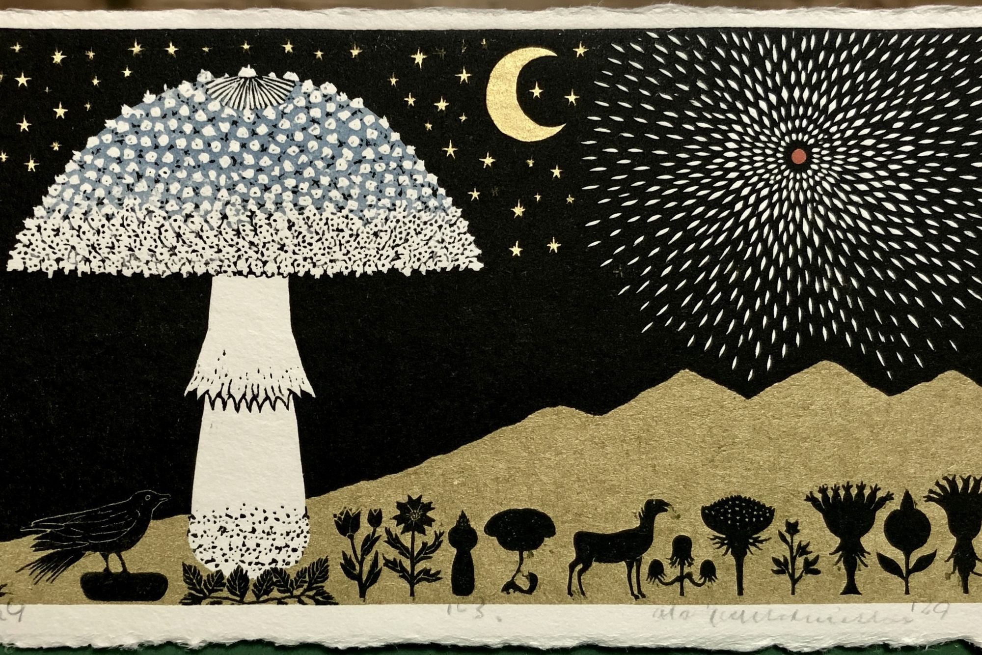 Celestial Mushroom Night Print. poster detail