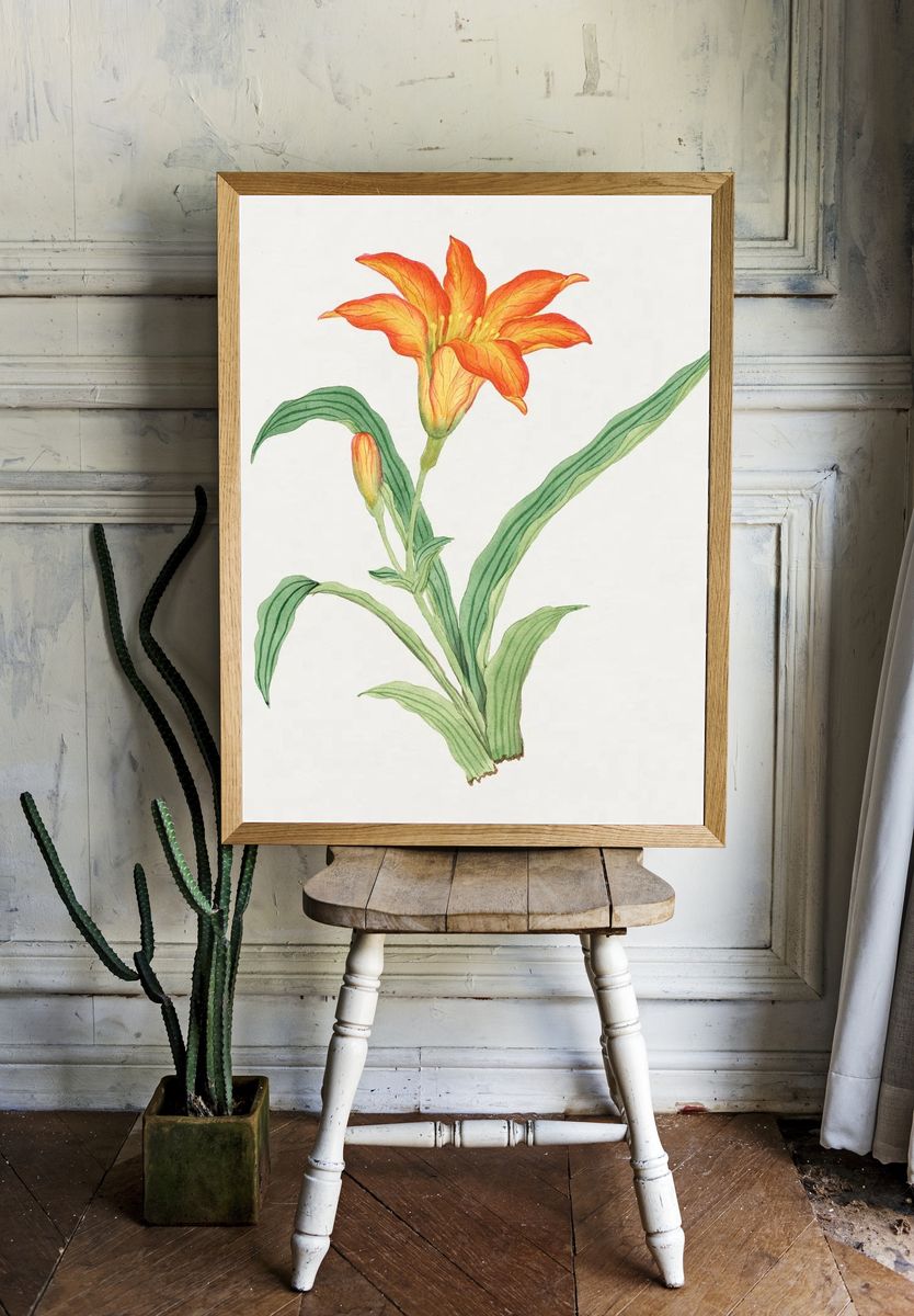Sunflower Botanical Print. — room view 1