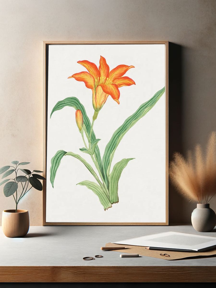 Sunflower Botanical Print. — room view 2