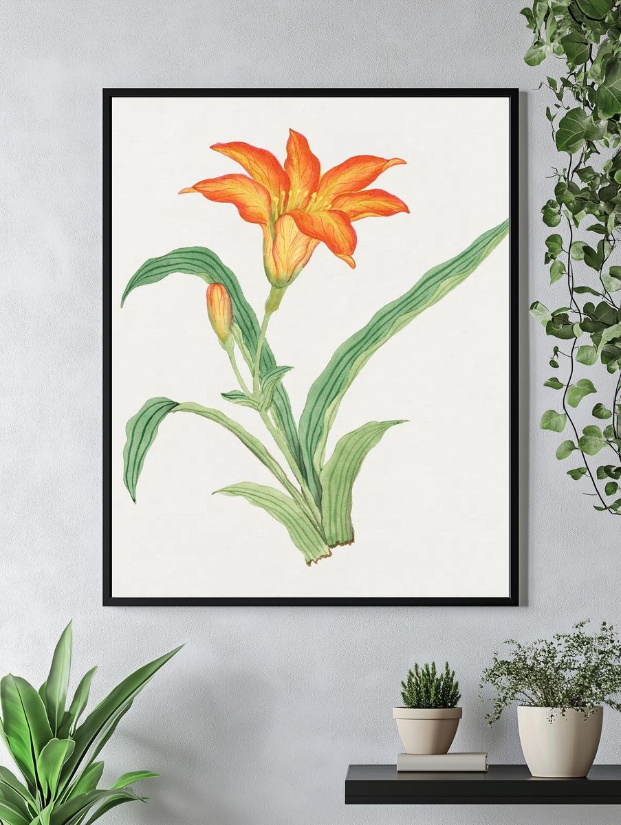 Sunflower Botanical Print. — room view 4
