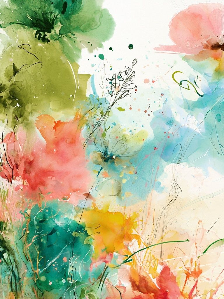 Pastel Wildflower Abstract Print. poster — botanical art