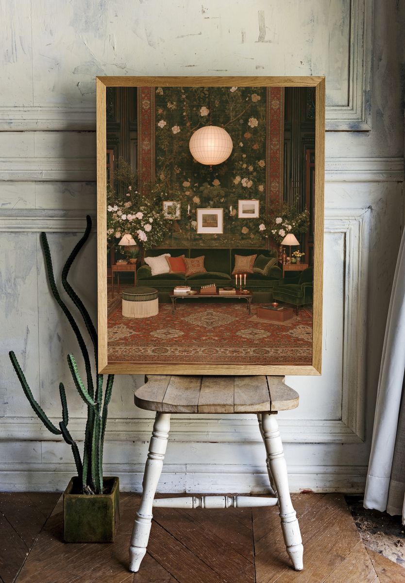 Botanical Velvet Salon Photography Poster. — room view 1