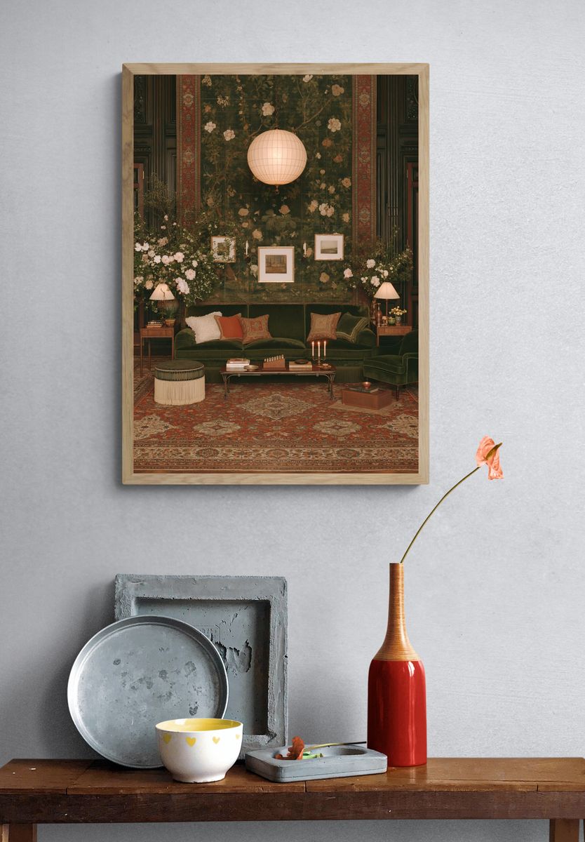 Botanical Velvet Salon Photography Poster. — room view 3