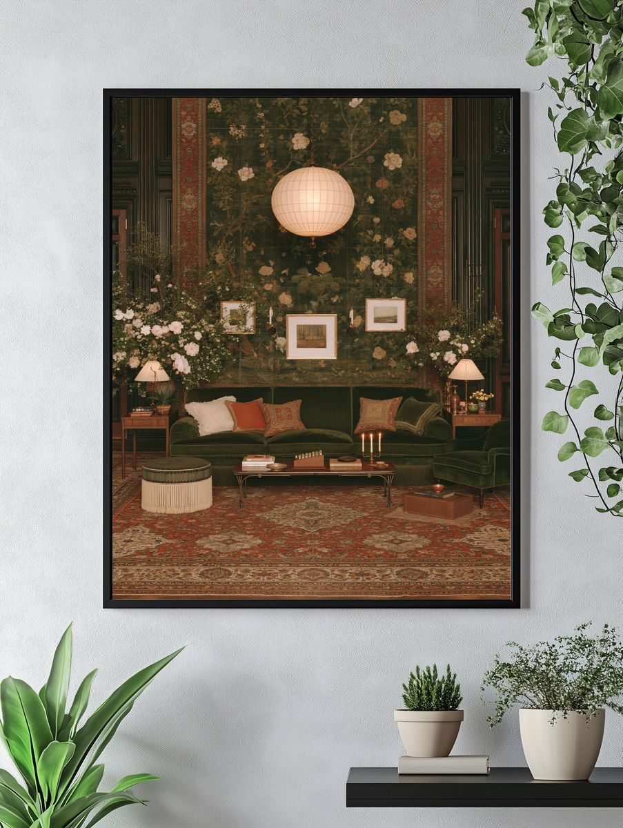 Botanical Velvet Salon Photography Poster. — room view 4