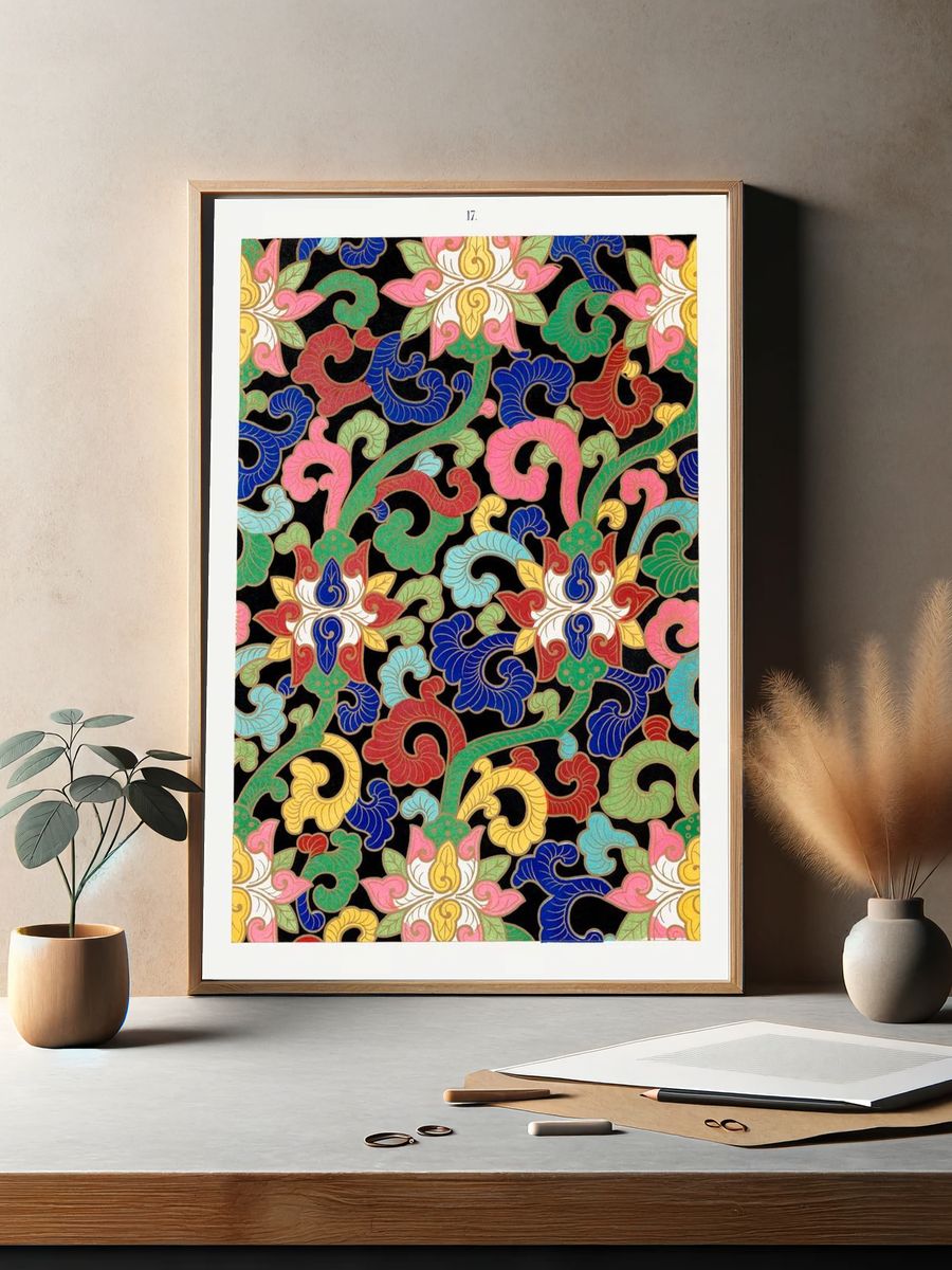 Chinese floral illustration, Examples Chinese. — room view 2