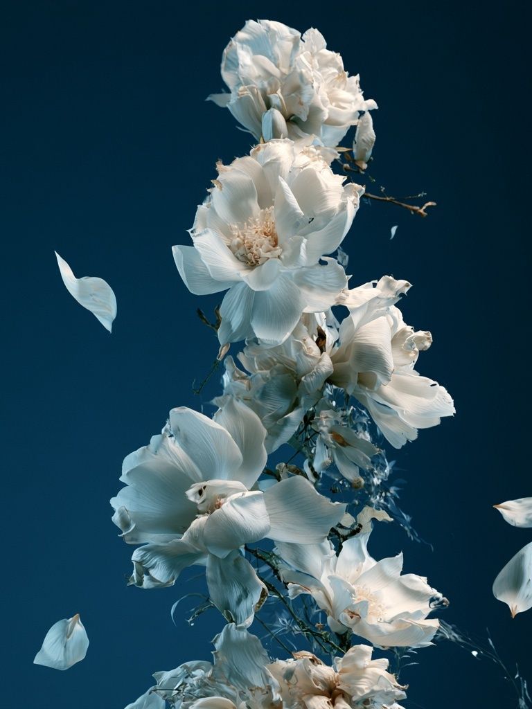 White Blossoms Botanical Print. poster detail