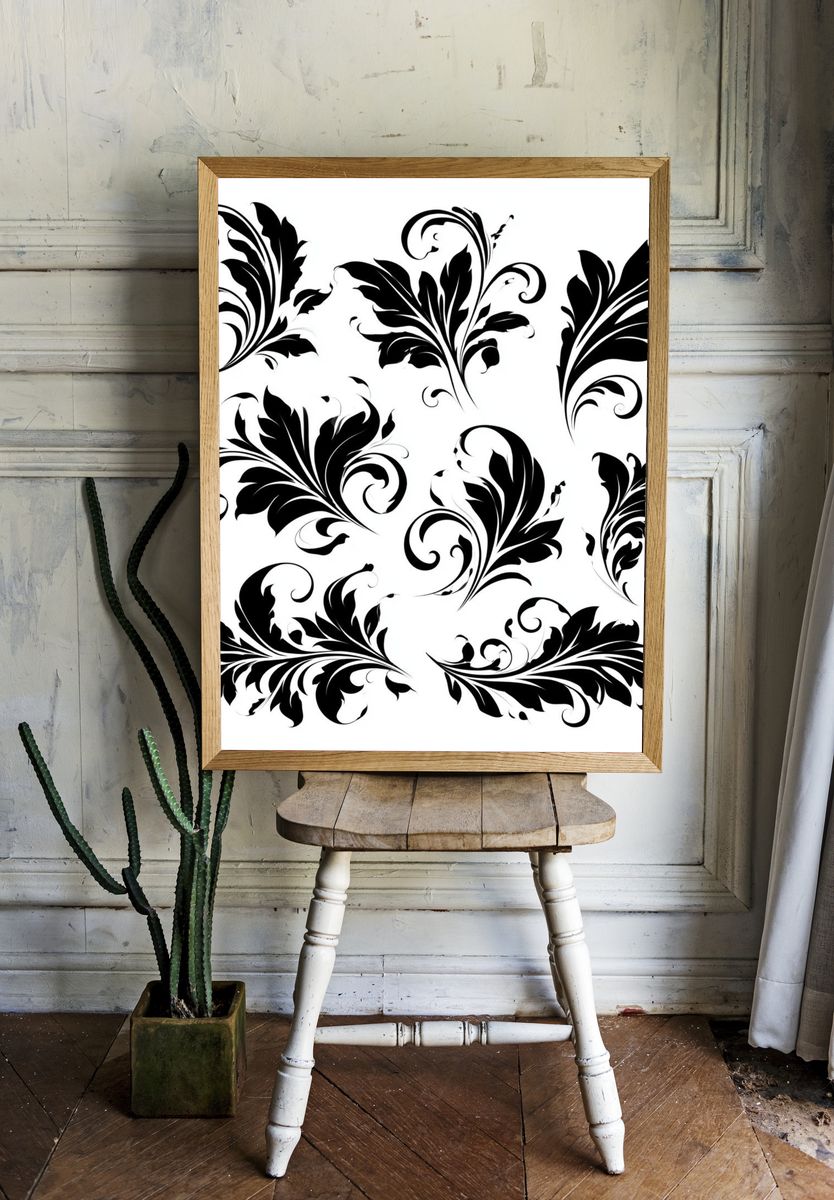 Baroque Floral Ornament Poster. room preview