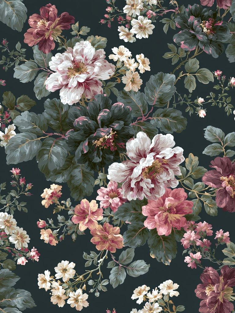 Floral Chinoiserie Pattern Print. poster detail