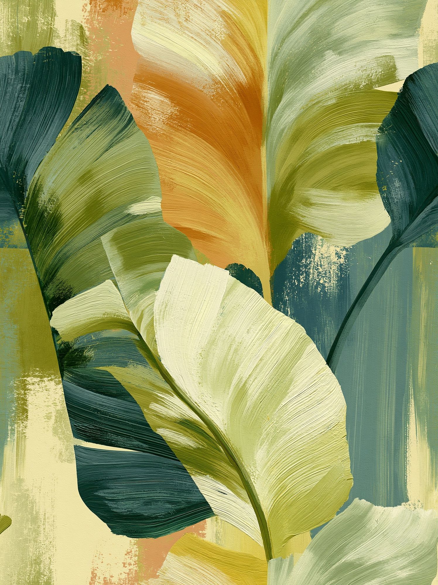 Tropical Leaf Abstract Poster. poster — botanical art