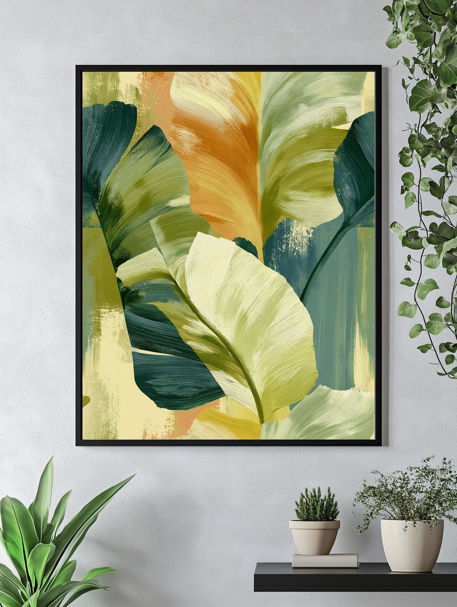 Tropical Leaf Abstract Poster. — room view 4