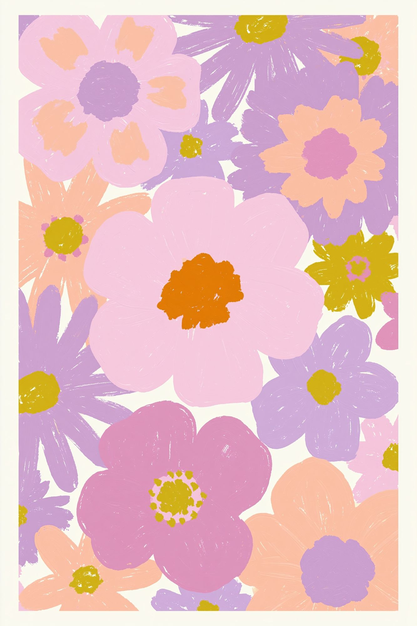 Pastel Floral Garden Print. poster detail