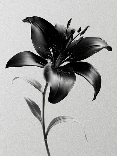 Black Lily Botanical Print.