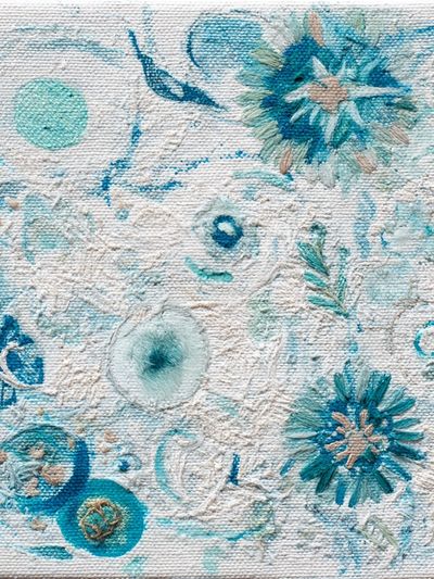 Blue Floral Abstract Print. poster print