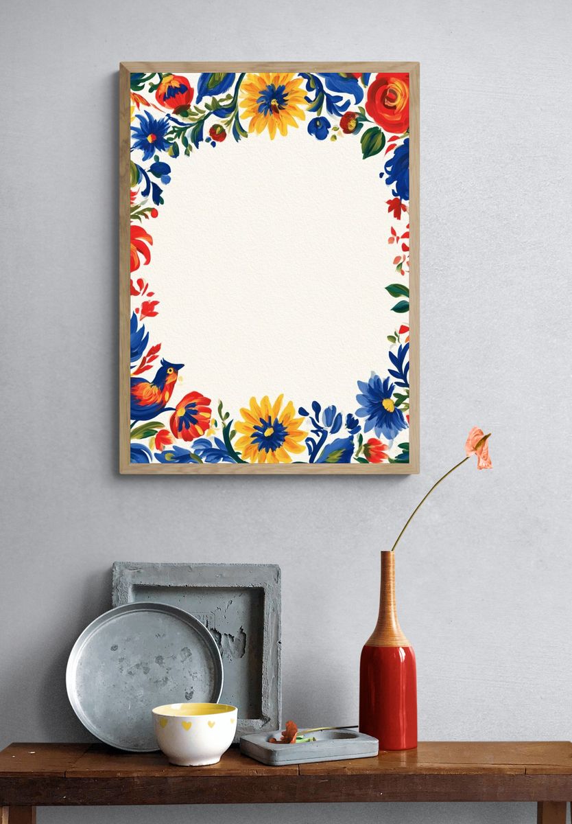 Floral Folk Border Print. — room view 3