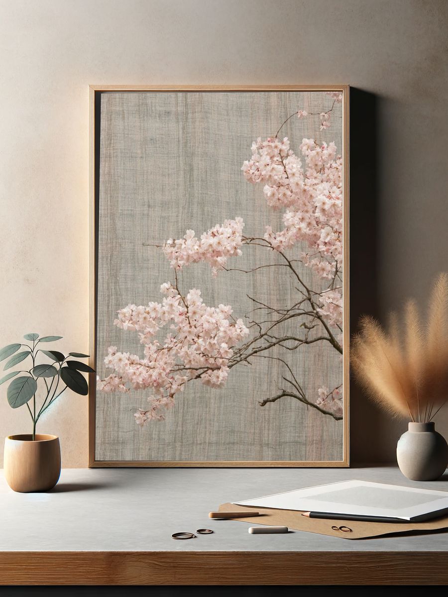 Cherry Blossom Branch Print. — room view 2