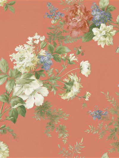 Floral Coral Botanical Print.