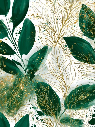 Emerald Botanical Leaves Poster.