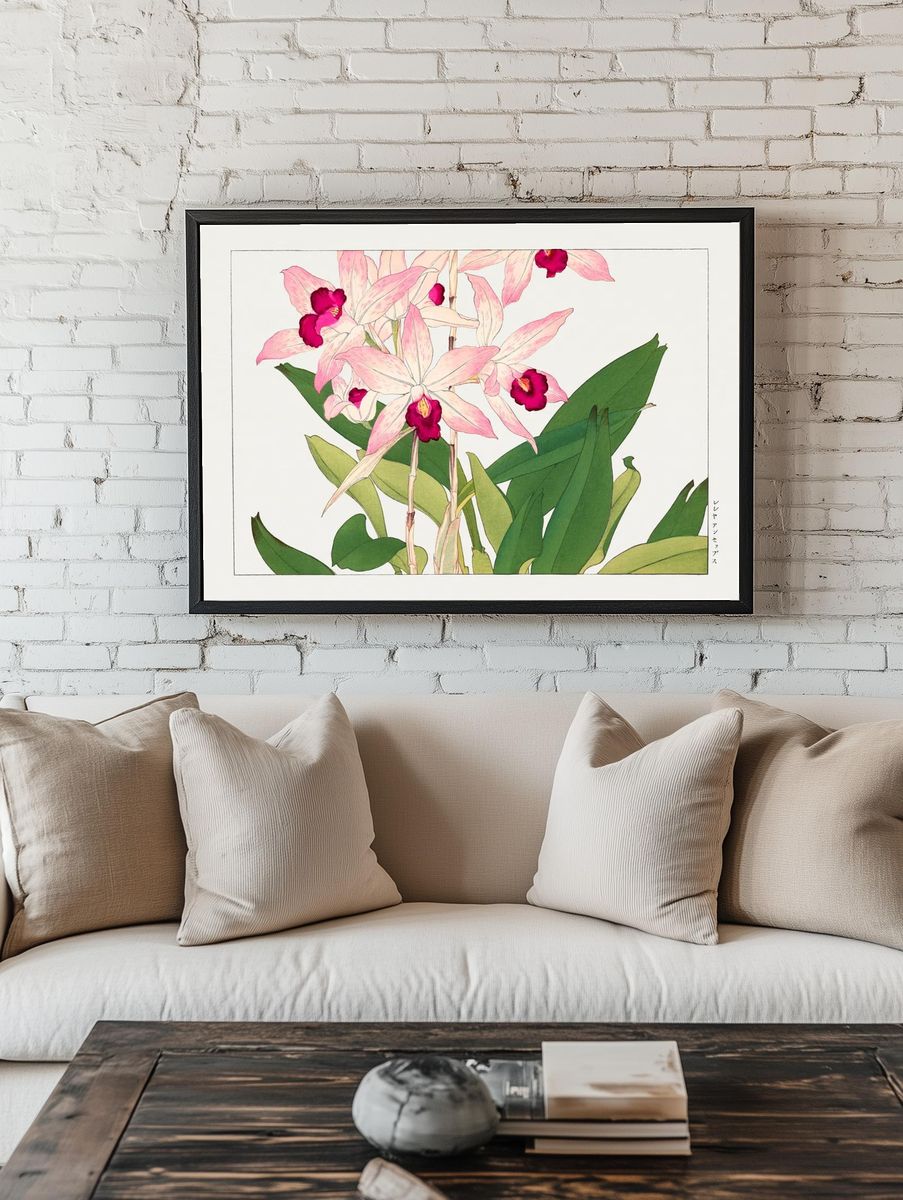 Orchid Blossoms — Botanical Print. room preview