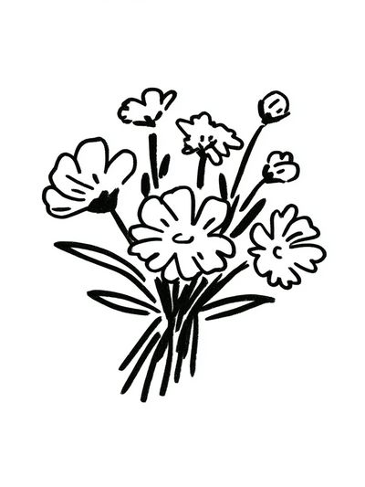 Minimal Flower Bouquet Print. poster