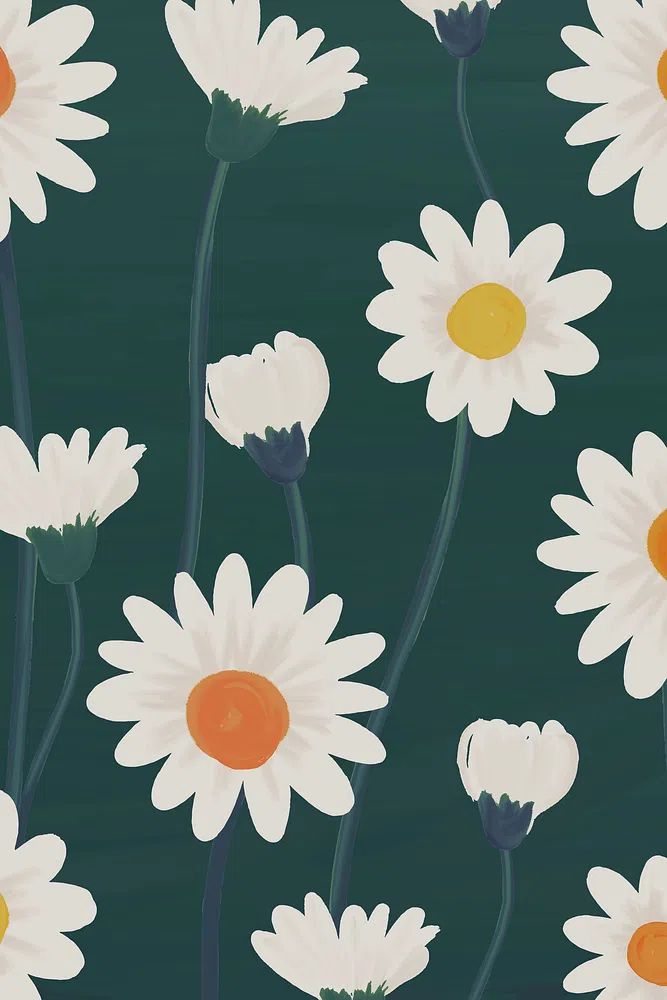 Hand drawn daisy patterned background. poster detail
